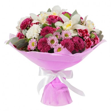 Купить букет из орхидей и хризантем с доставкой по Иланскому